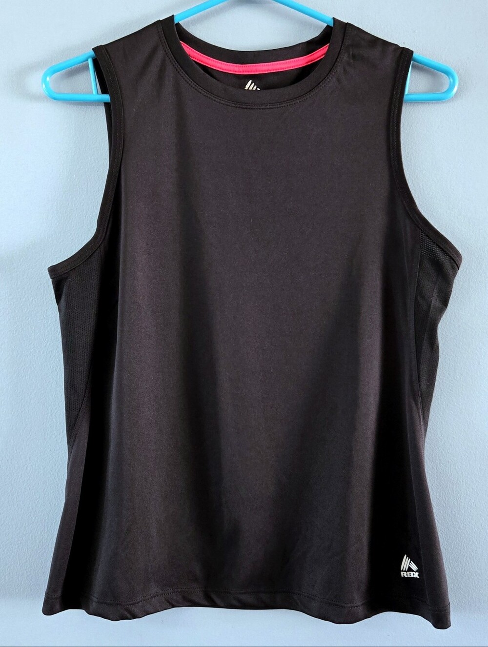 RBX Women's Black Workout Tank with Pink Neckline Accent Medium